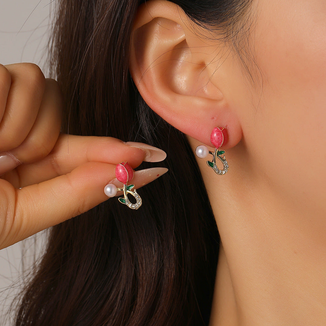 Women's earrings with elegant pearl and zirconia design Nin Boutique