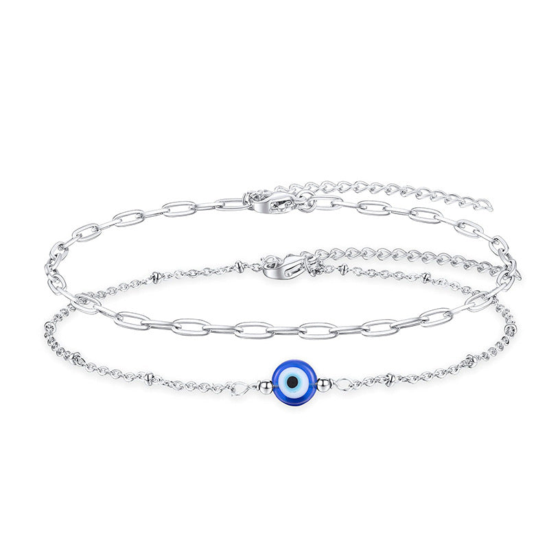 Women's ankle bracelet with protective eye elements and delicate design Nin Boutique