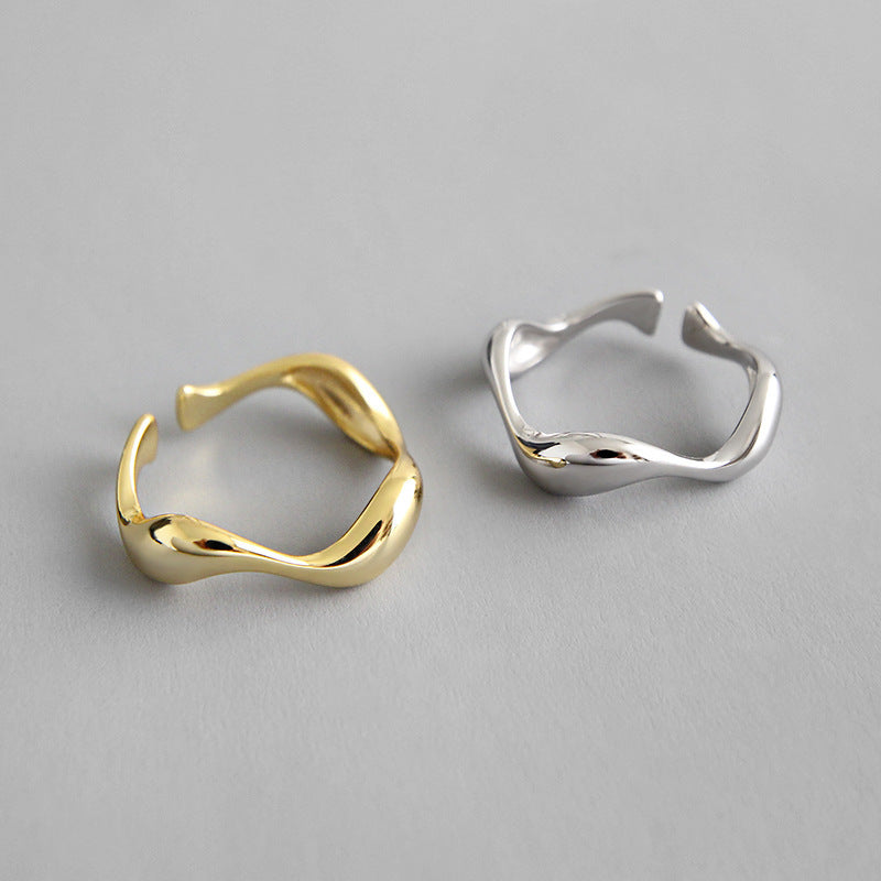 Women's Open, Sculptural Ring made of High-Quality Stainless Steel Nin Boutique