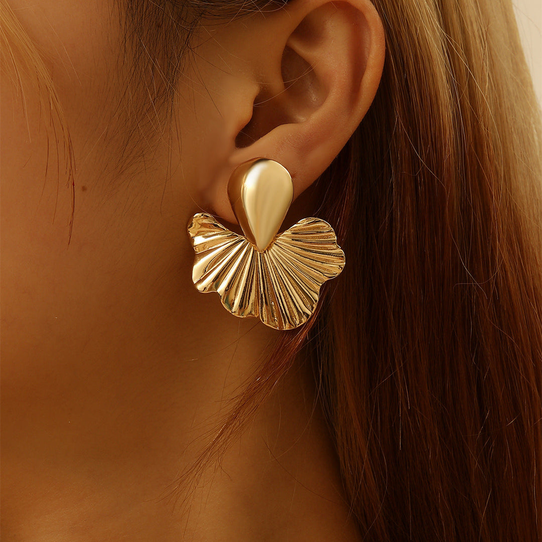 Women's earrings in modern ginkgo leaf design Nin Boutique