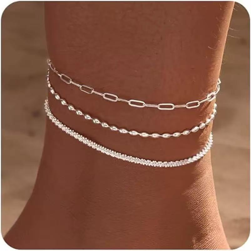 Ladies elegant ankle bracelet with sparkling zirconia elements Nin Boutique