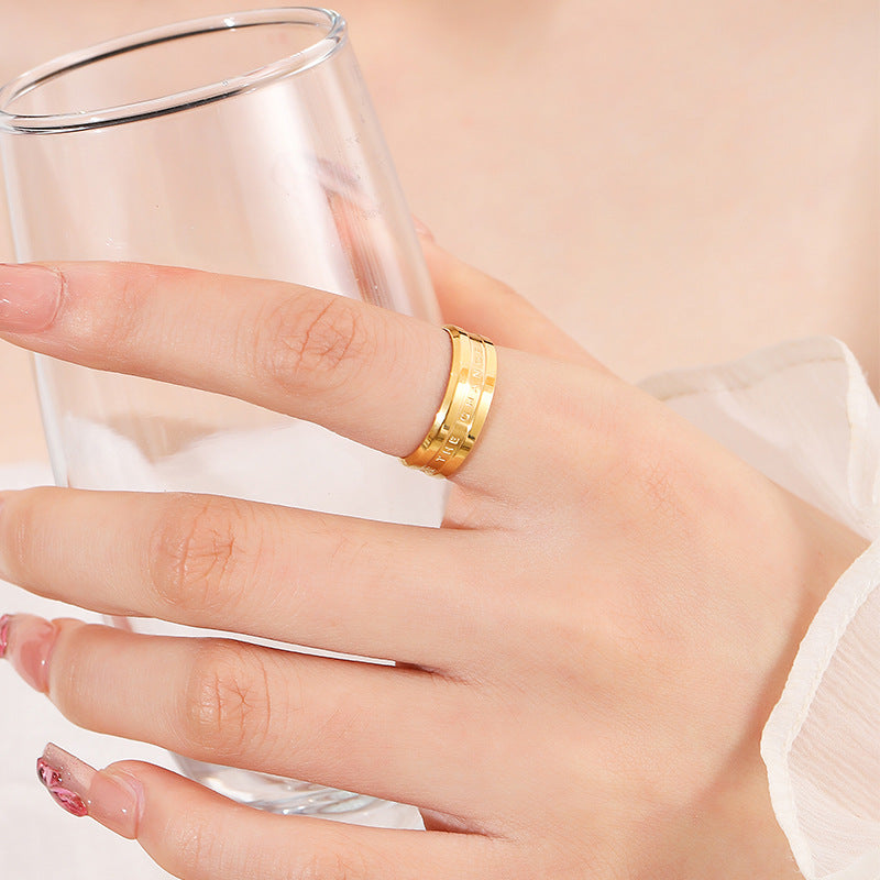 Women’s ring with engraved message and elegant design Nin Boutique