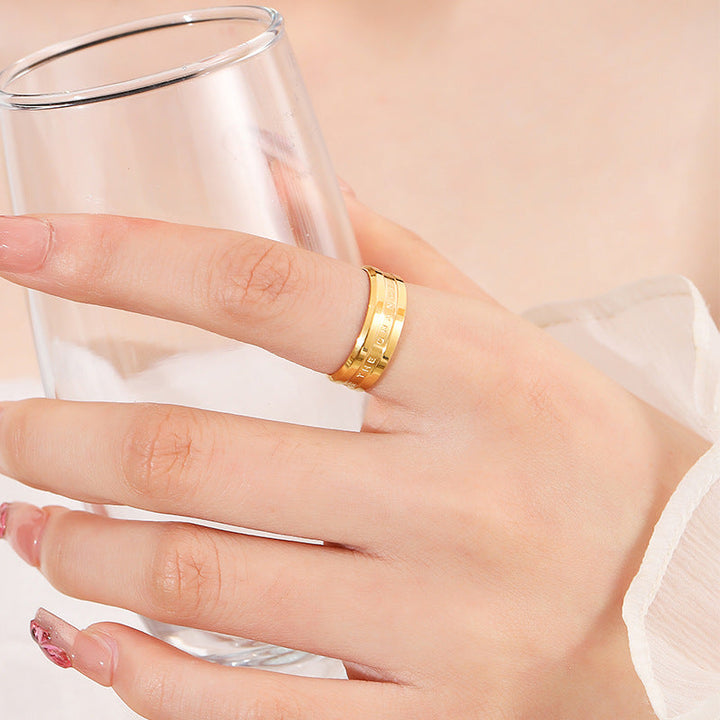 Women’s ring with engraved message and elegant design Nin Boutique