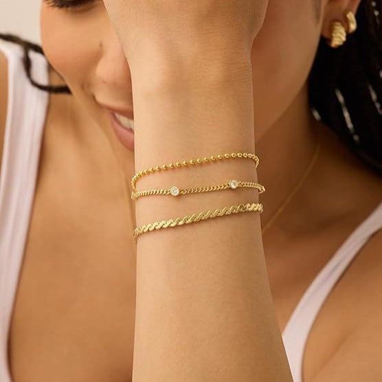Women's anklet set with elegant zirconia accents Nin Boutique
