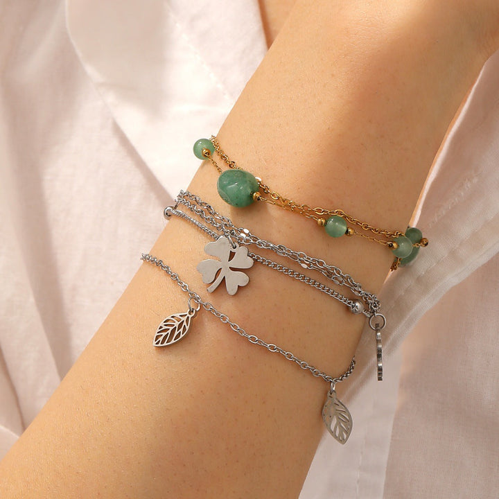Ladies Glücksblatt bracelet made of high-quality stainless steel Nin Boutique