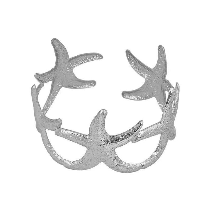 Women's Open Cuff Bracelet with Maritime Shell and Starfish Design Nin Boutique