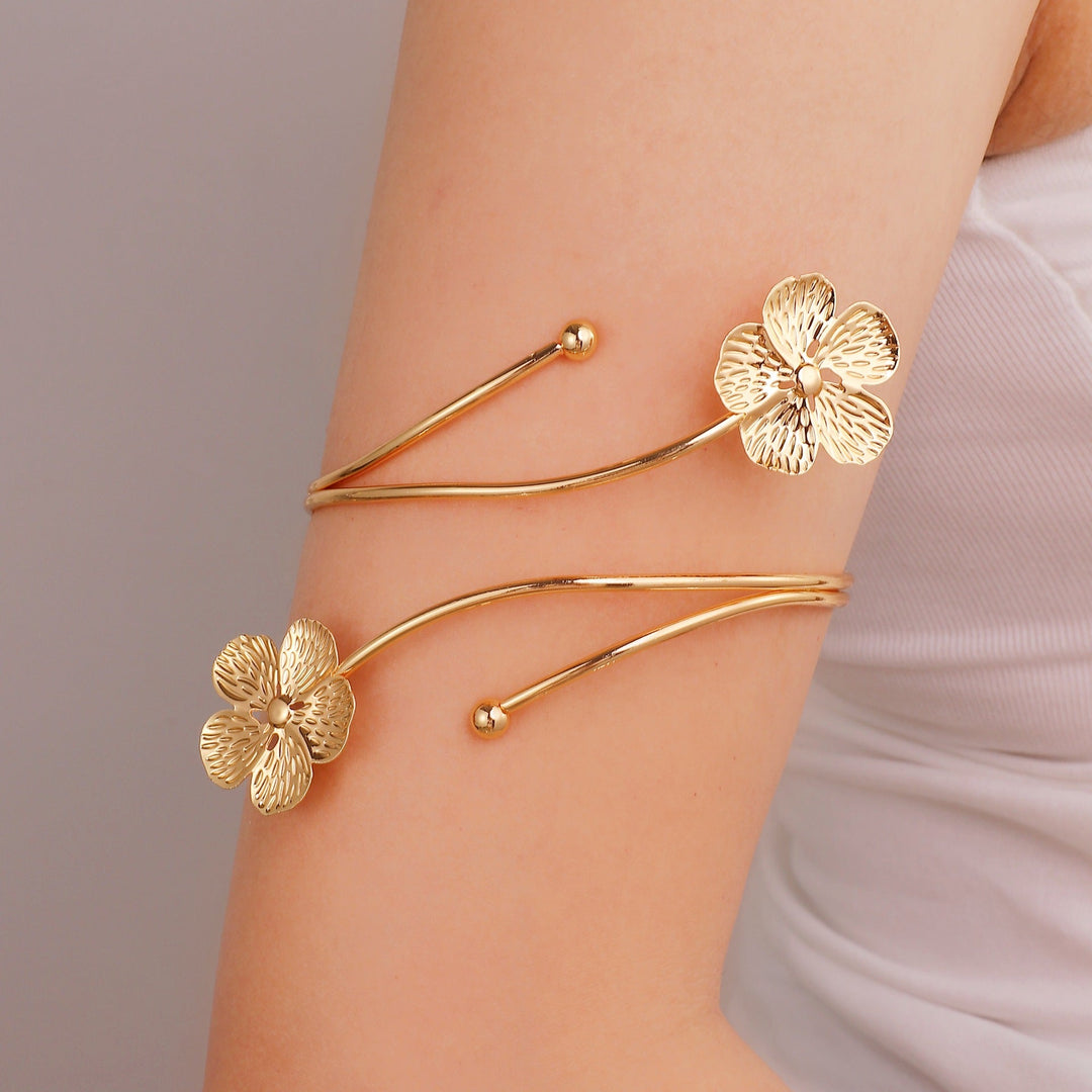 Women Open Cuff with Floral Accents Nin Boutique