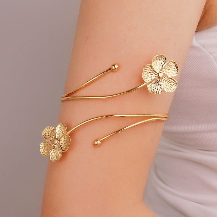 Women Open Cuff with Floral Accents Nin Boutique