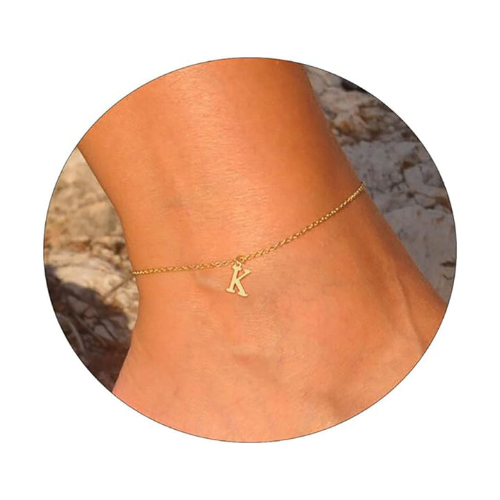 Women's ankle bracelet with personalized initial Nin Boutique