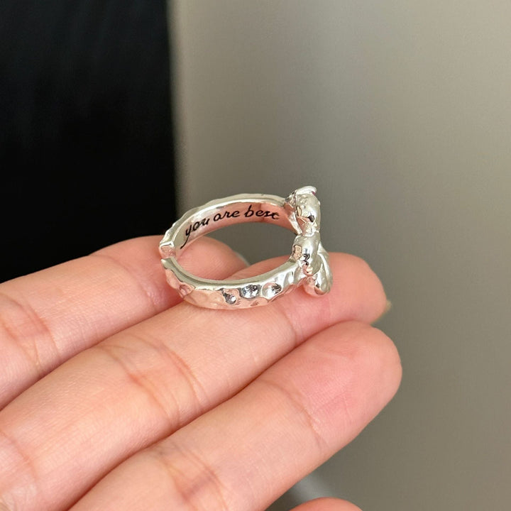 Women Open Ring with Floral Design Nin Boutique