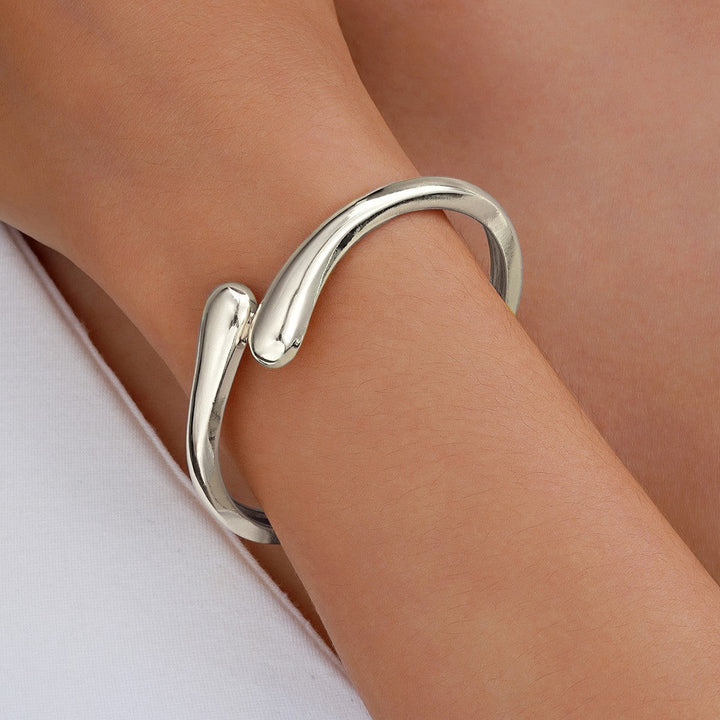 Women's Open Cuff Bracelet with Modern, Curved Design Nin Boutique
