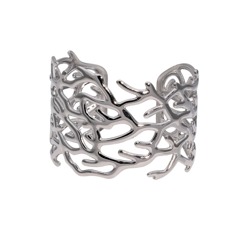 Women Open Bangle in Elegant Coral Design Nin Boutique