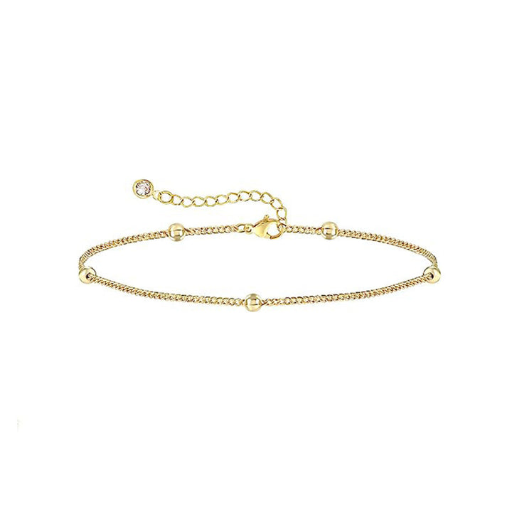 Women's delicate ankle chain set with fine links and sparkling zirconia details Nin Boutique