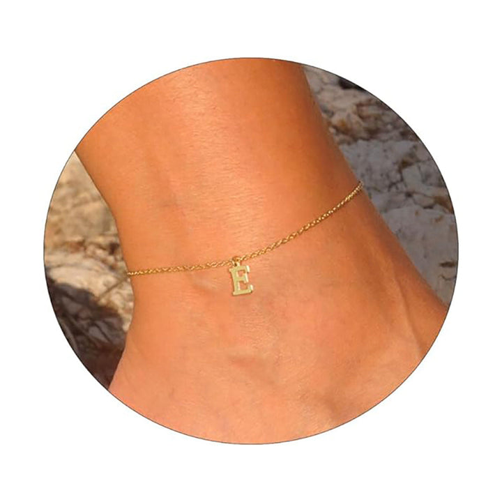 Women's ankle bracelet with personalized initial Nin Boutique