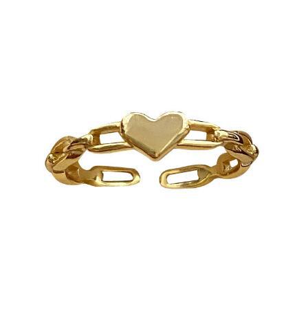 Women's ring with heart-shaped design and delicate link structure Nin Boutique