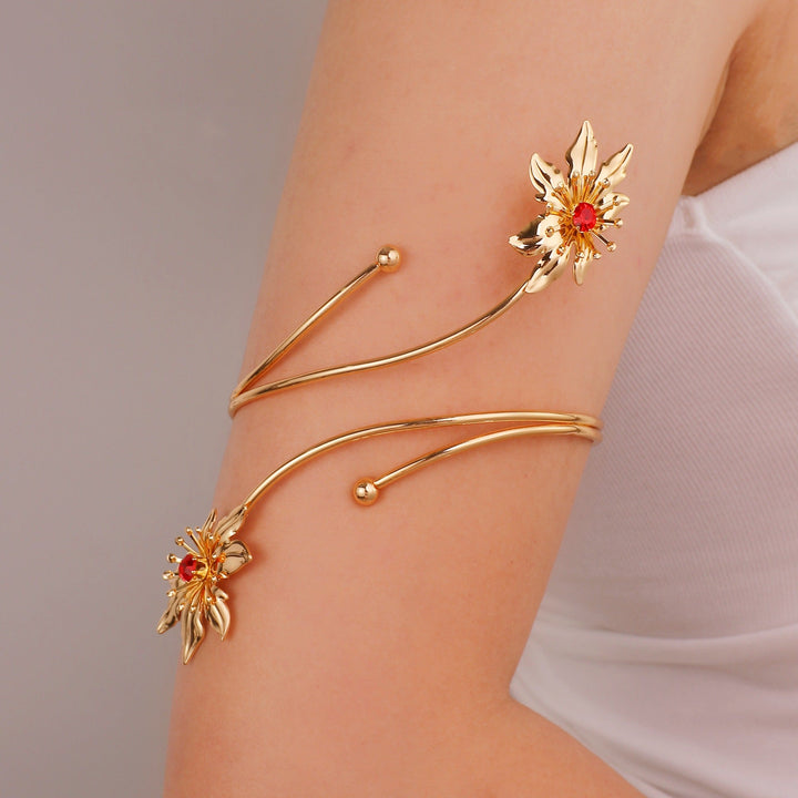 Women Open Cuff with Floral Accents Nin Boutique