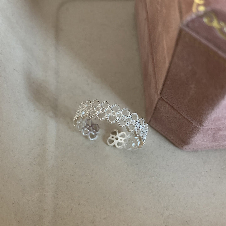 Women Open Ring with Floral Motifs Made of High-Quality Stainless Steel Nin Boutique