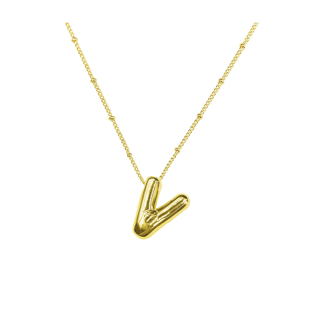 Women's necklace with a curved minimalist pendant and high-quality link chain Nin Boutique