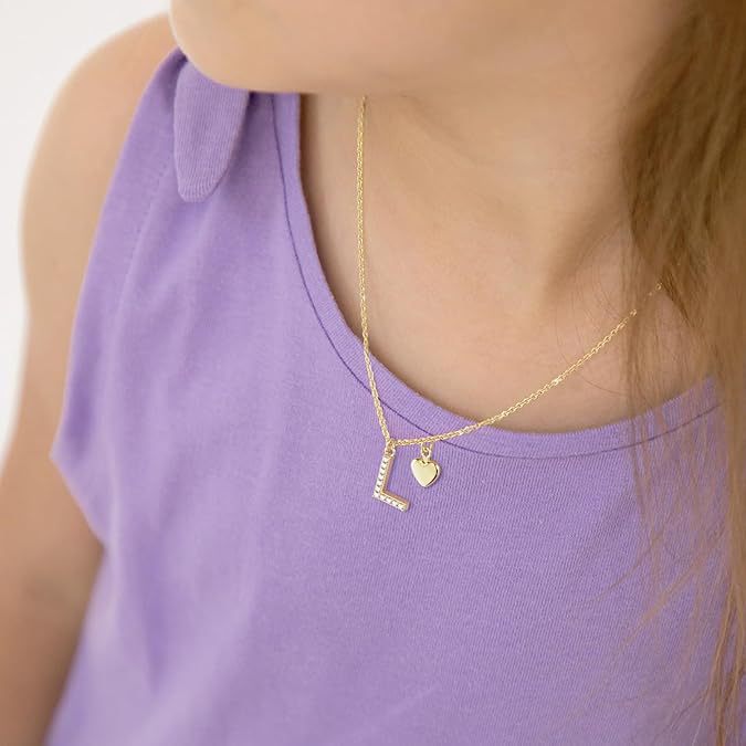 Women's necklace with individually designed initial and heart pendant Nin Boutique