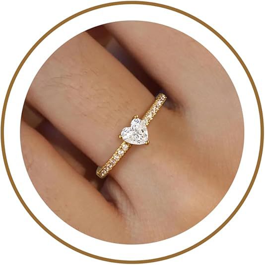 Women's ring with heart cut and sparkling zirconia elements Nin Boutique