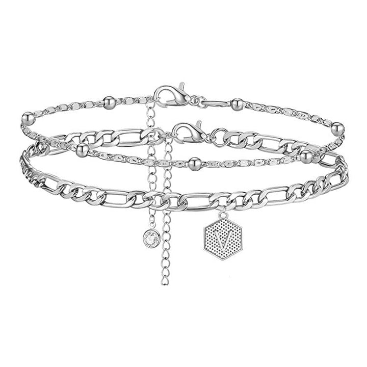 Women's anklet with elegant chain design and sparkling charms Nin Boutique