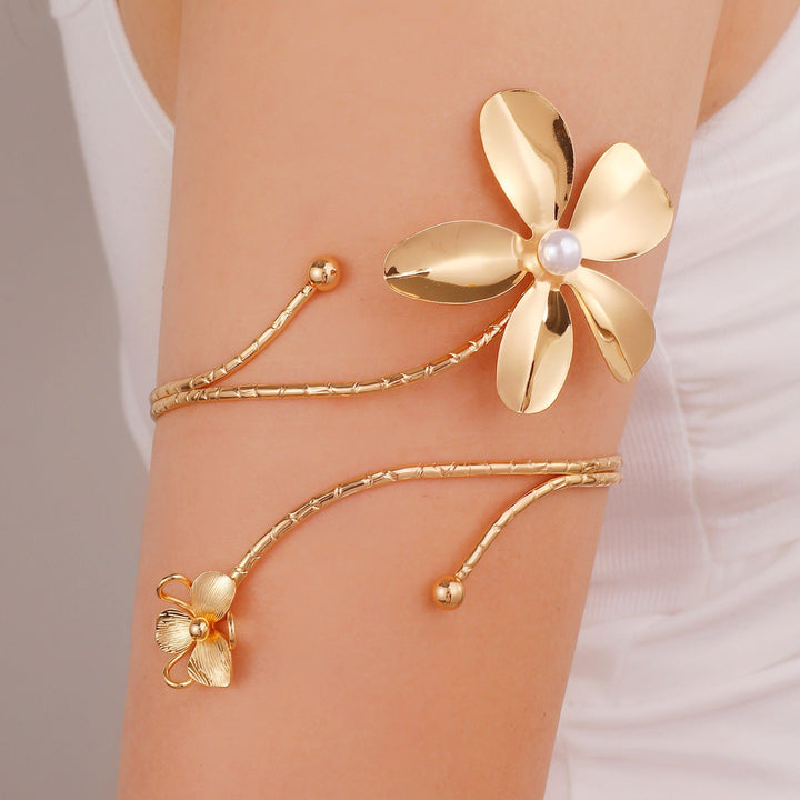 Women Open Cuff with Floral Accents Nin Boutique