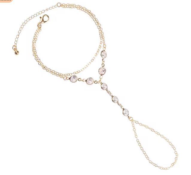 Women's ankle bracelet with delicate crystal accents Nin Boutique