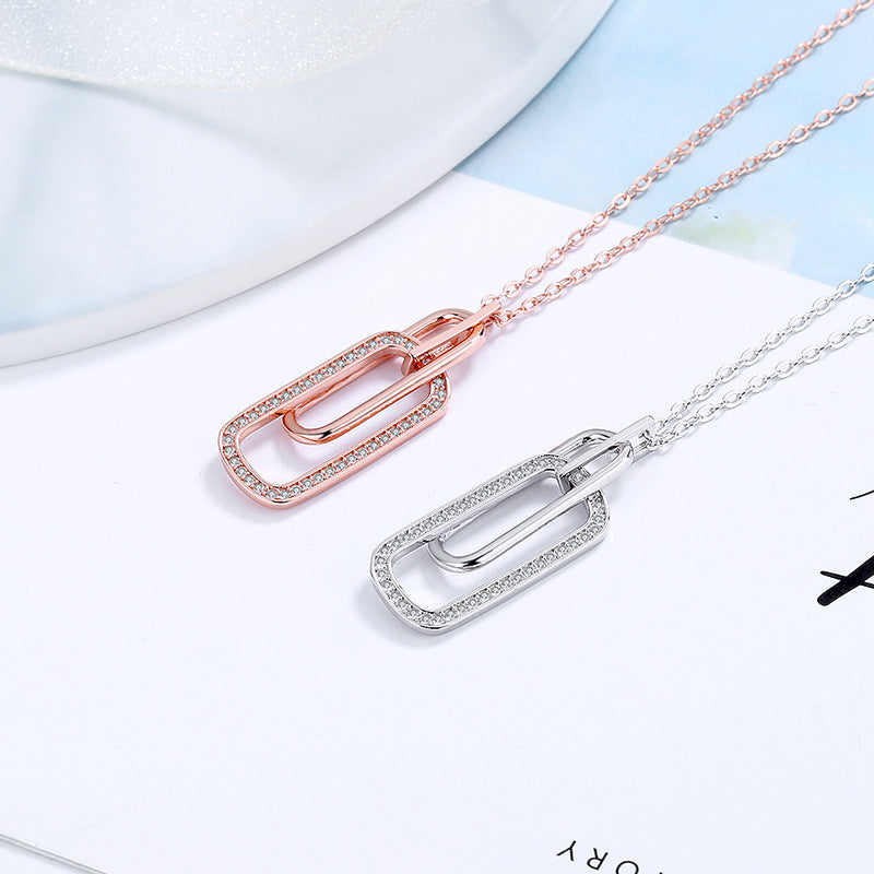 Women’s necklace with double twisted design and sparkling accents Nin Boutique