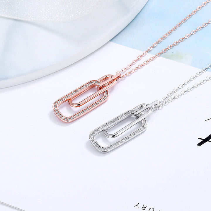 Women’s necklace with double twisted design and sparkling accents Nin Boutique