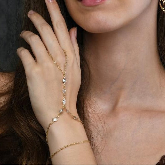 Women's ankle bracelet with delicate crystal accents Nin Boutique