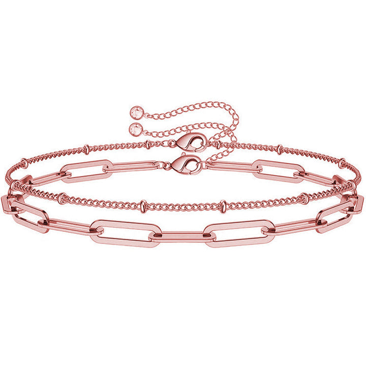 Women ankle bracelet with delicate chain design and adjustable closure Nin Boutique