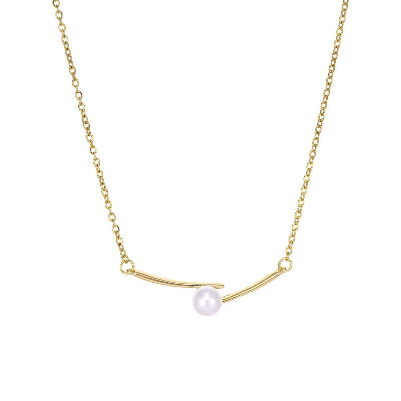 Women’s necklace with stylish minimalist design and elegant pearl Nin Boutique