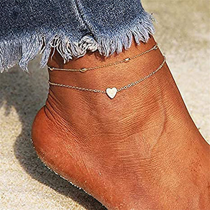 Women's ankle bracelet with heart pendant and delicate design Nin Boutique