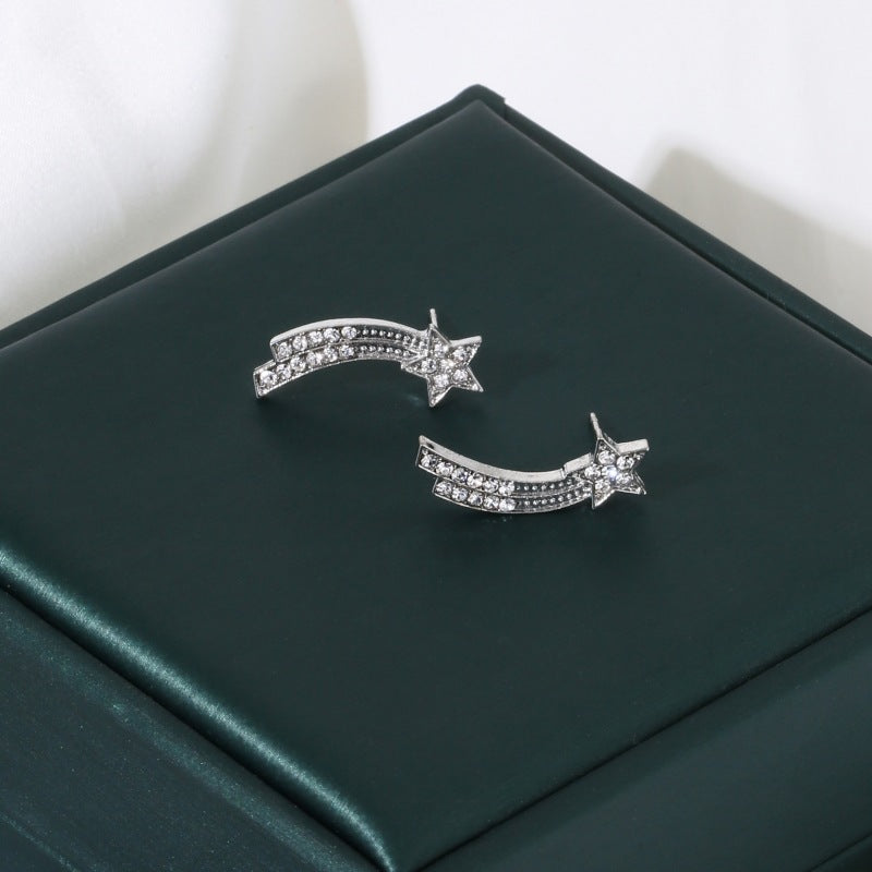Women's adjustable star trail crystal wrap cocktail ring Nin Boutique