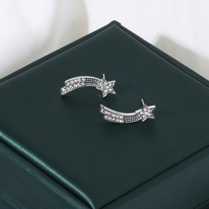 Women's adjustable star trail crystal wrap cocktail ring Nin Boutique