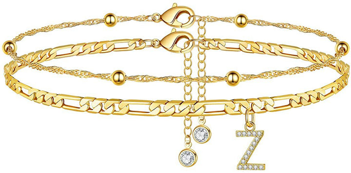Women’s anklet with personalized pendant and sparkling zirconia elements Nin Boutique