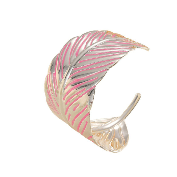 Women's Open Cuff in Tropical Leaf Design Nin Boutique