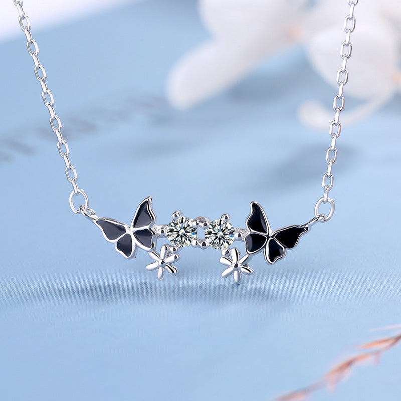 Women's necklace with delicate butterfly design and sparkling zirconia Nin Boutique