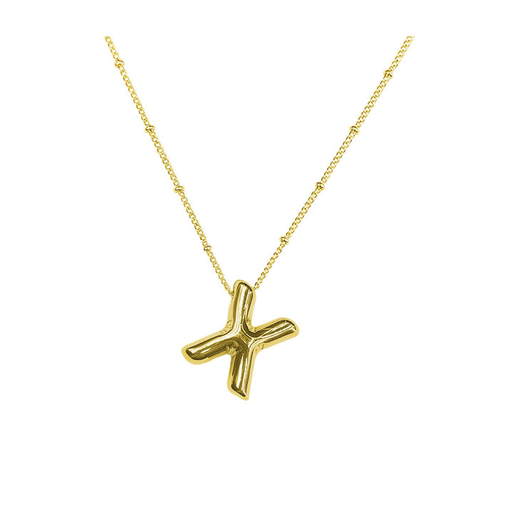 Women's necklace with a curved minimalist pendant and high-quality link chain Nin Boutique