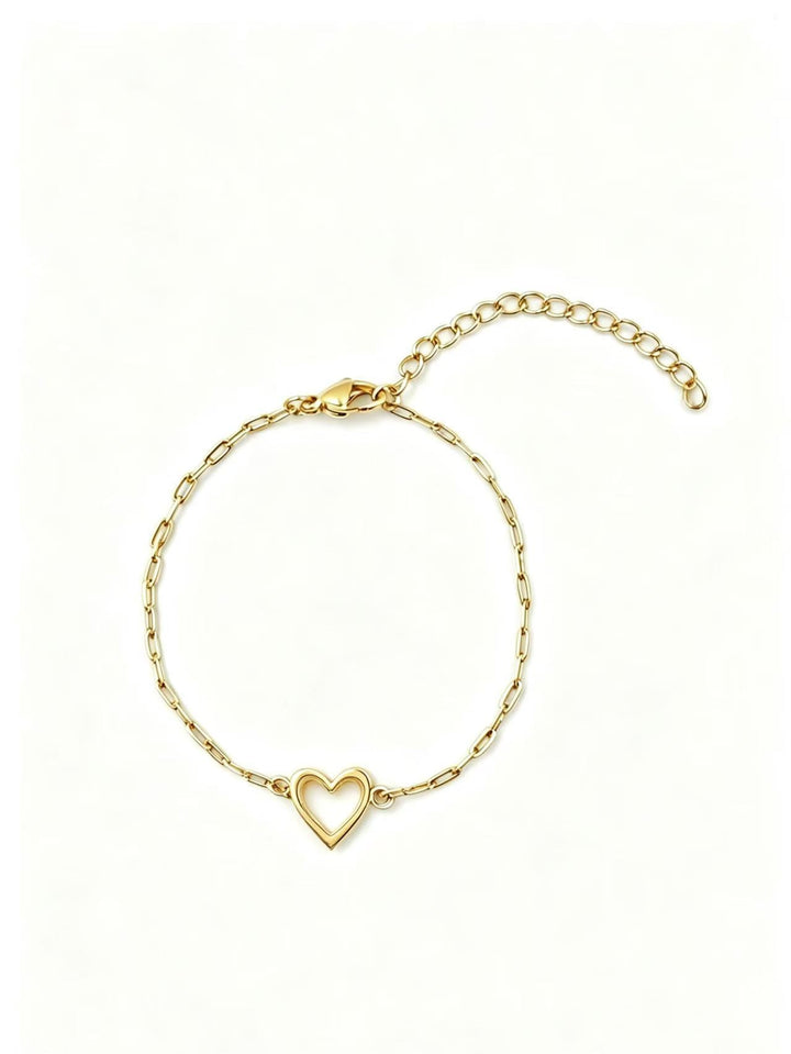 Women's anklet with romantic heart pendant made of high-quality stainless steel Nin Boutique
