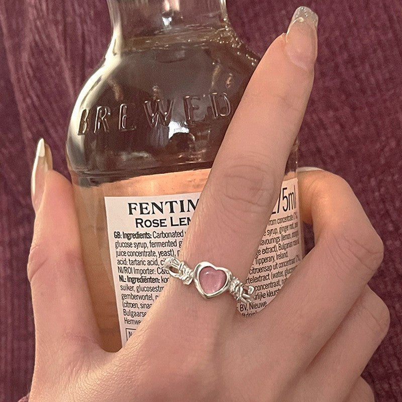 Women's ring with delicate heart design and sparkling accents Nin Boutique