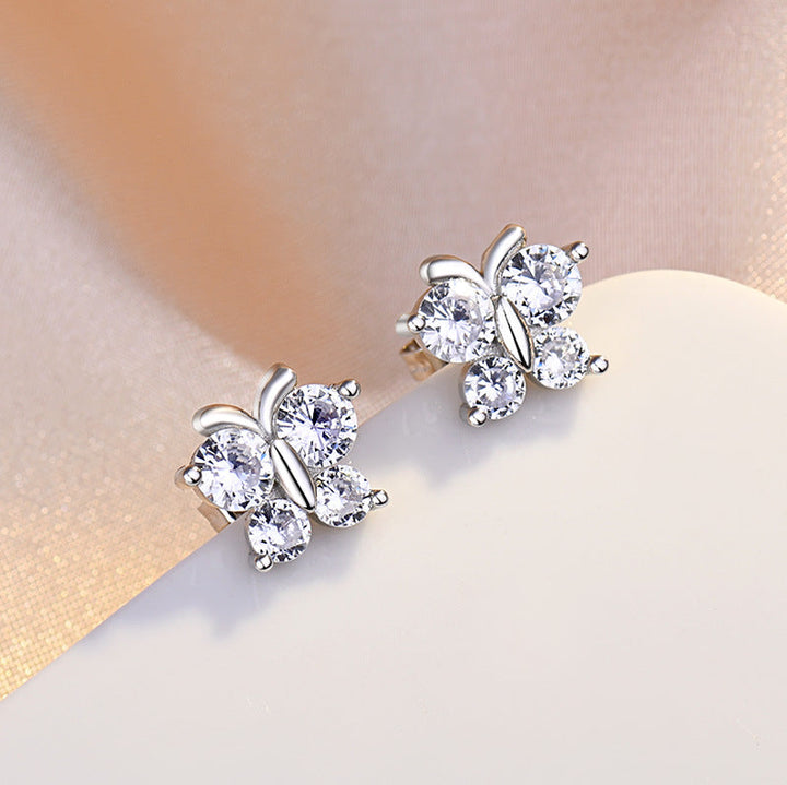 Ladies earrings in elegant butterfly design with sparkling zirconia Nin Boutique