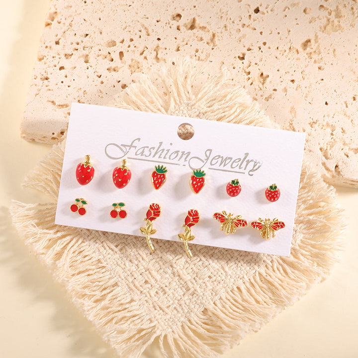 Women’s Earrings Set with Fruity Design Nin Boutique