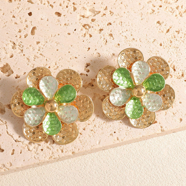 Ladies earrings in artistic floral pattern Nin Boutique