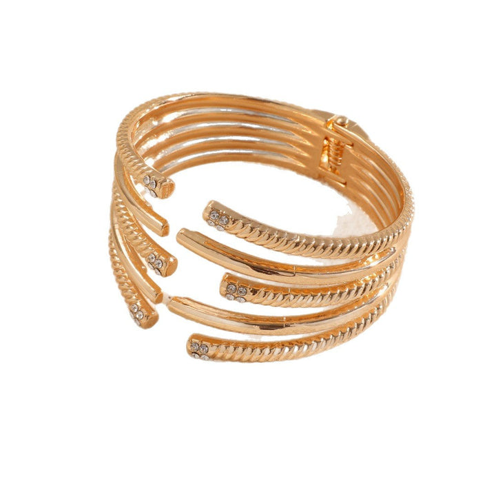 Ladies Open Bracelet with Modern, Layered Design Nin Boutique