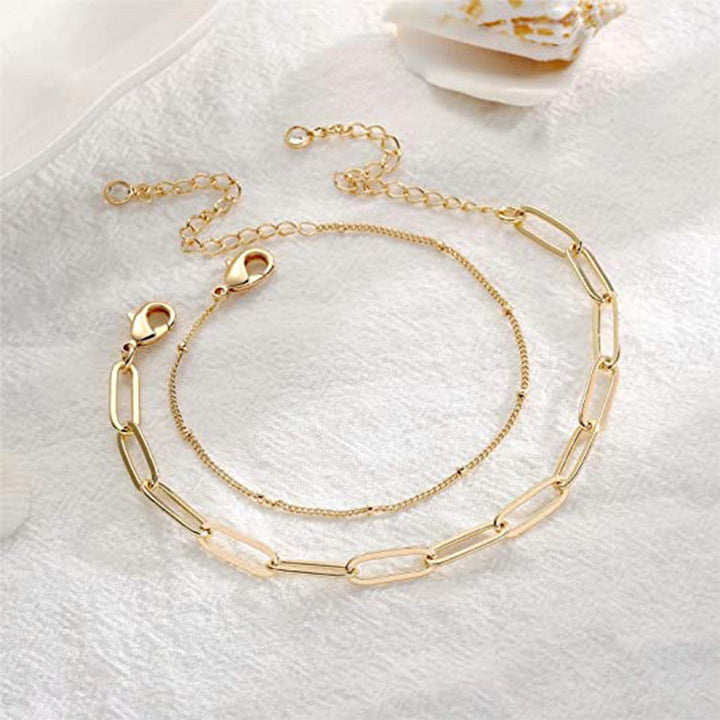 Women ankle bracelet with delicate chain design and adjustable closure Nin Boutique
