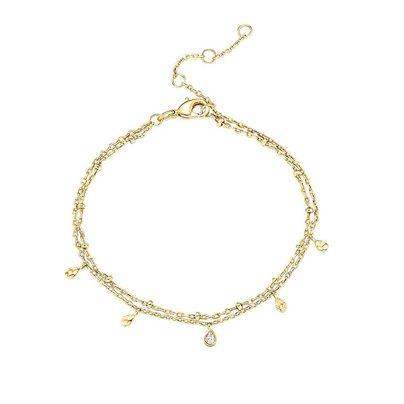 Women’s ankle bracelet with sparkling drops and delicate design Nin Boutique