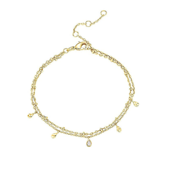 Women’s ankle bracelet with sparkling drops and delicate design Nin Boutique