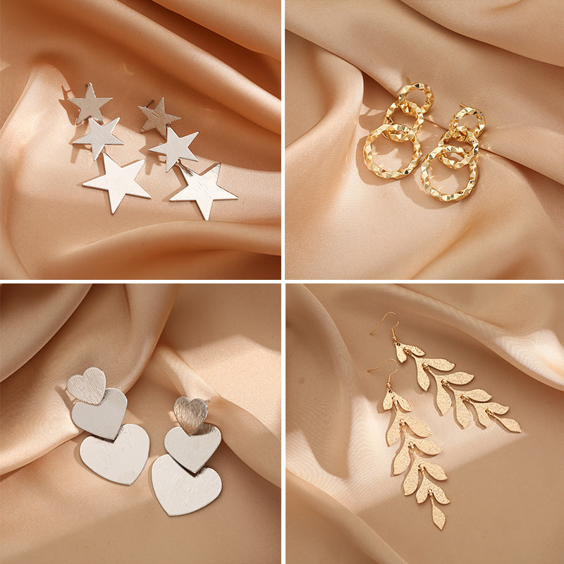 Women's earrings with layered star design Nin Boutique