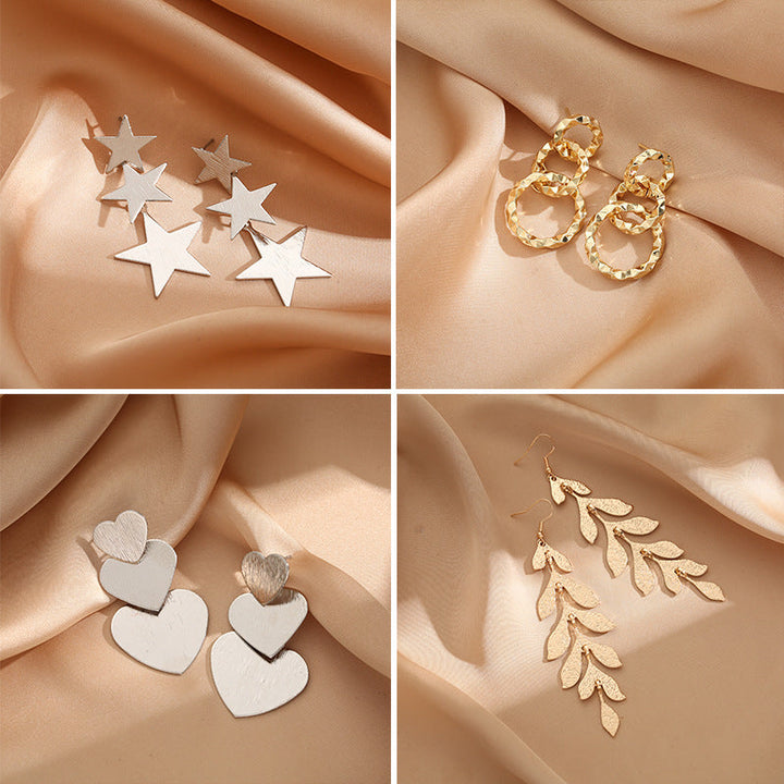 Women's earrings with layered star design Nin Boutique